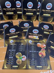 Menu giấy nhựa gáy xoắn _ Ẩm thực được chạm tới một cách tinh xảo_ Tam Phong Quán (quán nhậu)