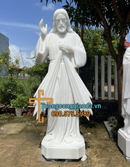 Tượng Chúa Thương Xót Đá Cẩm Thạch Trắng Cao 2m5 Về ĐăkLak