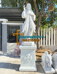 Tượng Lòng Chúa Thương Xót Đá Đẹp Cao 1m7 Đế 1m Về Kiên Giang