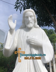 Tượng Chúa Thương Xót Đá Cẩm Thạch Trắng Cao 2m5 Về ĐăkLak