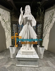 Tượng Lòng Chúa Thương Xót Đá Cẩm Thạch Cao 1m8 Về Mỹ