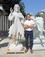 Tượng Chúa Thương Xót Đá Cao 2m Đế 1m Về Đồng Nai