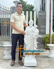 Tượng Thánh Giuse Bồng Chúa Đá Cẩm Thạch Cao 1m2