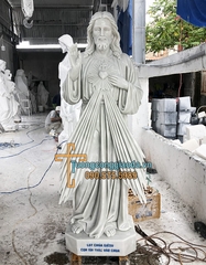 Tượng Chúa Thương Xót Đá Xám Đẹp Cao 2m