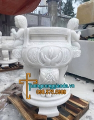 Lư Hương Công Giáo Đá Chạm Thiên Thần Đá Đẹp Nhất