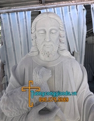 Mẫu Tượng Chúa Chiên Lành Bằng Đá Tự Nhiên Nguyên Khối