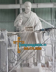 Mẫu Tượng Thánh Phêrô Bằng Đá Trắng Nguyên Khối Đẹp