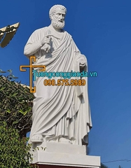 Mẫu Tượng Thánh Phêrô Bằng Đá Trắng Nguyên Khối Đẹp