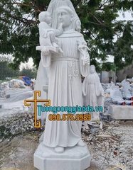 Tượng Thánh Antôn Bằng Đá Trắng Đẹp Tại Thái Bình