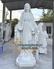 Tượng Đức Mẹ Ban Ơn Bằng Đá Cẩm Thạch Nguyên Khối Cao 3m
