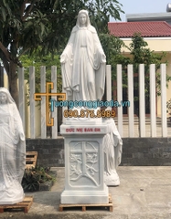 Tượng Ban Ơn Bằng Đá Trắng Đẹp Cao 1m5 Đế Cao 1m