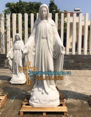Tượng Ban Ơn Bằng Đá Trắng Đẹp Cao 1m5 Đế Cao 1m