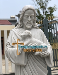 Tượng Chúa Chiên Lành Đá Cẩm Thạch Trắng Đẹp Nhất