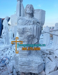 Tượng Chúa Giesu Cầu Nguyện Bằng Đá Cẩm Thạch Nguyên Khối