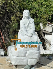 Tượng Chúa Jesus Cầu Nguyện Bằng Đá Trắng Đẹp