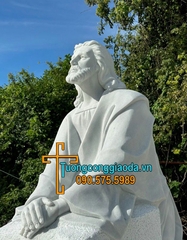 Tượng Chúa Jesus Cầu Nguyện Bằng Đá Trắng Đẹp