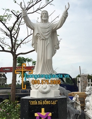 Tượng Chúa Phục Sinh Đá Trắng Đẹp Tại Đồng Nai