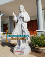 Tượng Chúa Thương Xót Bằng Đá Trắng Non Nước Đẹp
