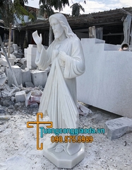 Tượng Chúa Thương Xót Đá Cẩm Thạch Đẹp Cao 1m5