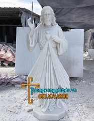 Tượng Chúa Thương Xót Đá Cẩm Thạch Đẹp Cao 1m5