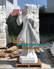 Tượng Chúa Thương Xót Bằng Đá Cẩm Thạch Trắng Mịn Đẹp