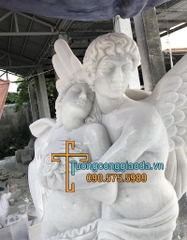 Tượng Đôi Thiên Thần Nam Nữ Bằng Đá Cẩm Thạch Đẹp