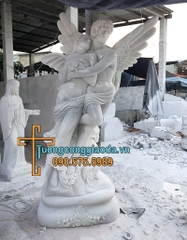 Tượng Đôi Thiên Thần Nam Nữ Bằng Đá Cẩm Thạch Đẹp