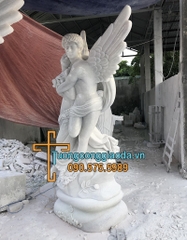 Tượng Đôi Thiên Thần Nam Nữ Bằng Đá Cẩm Thạch Đẹp