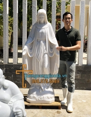 Tượng Đức Mẹ Ban Ơn Bằng Đá Nguyên Khối Đẹp