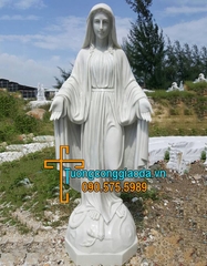 Tượng Đức Mẹ Ban Ơn Bằng Đá Trắng Đẹp Nhất Tại Hà Nội