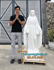 Tượng Đức Mẹ Ban Ơn Bằng Đá Trắng Non Nước Đẹp