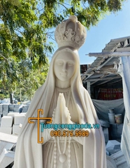 Tượng Đức Mẹ Fatima Chấp Tay Bằng Đá Trắng Non Nước Đà Nẵng