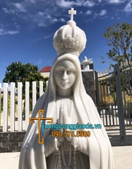 Tượng Đức Mẹ Fatima Chấp Tay Bằng Đá Trắng Non Nước Đà Nẵng