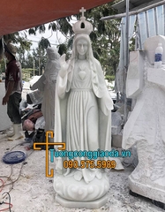 Tượng Đức Mẹ Fatima Đá Cẩm Thạch Nguyên Khối