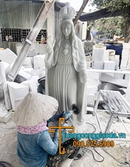 Tượng Đức Mẹ Fatima Đá Cẩm Thạch Nguyên Khối