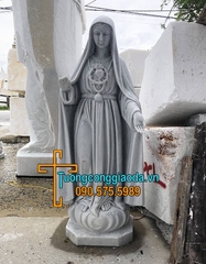 Tượng Đức Mẹ Fatima Đá Cẩm Thạch Xám Đẹp
