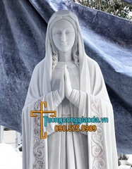 Tượng Đức Mẹ Fatima Đá Trắng Đẹp Tai Bảo Lộc