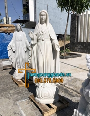 Tượng Đức Mẹ Fatima Đá Trắng Nguyên Khối Đẹp Nhất
