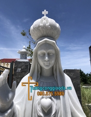 Tượng Đức Mẹ Fatima Giang Tay Bằng Đá Trắng Đẹp