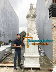Tượng Đức Mẹ Hằng Cứu Giúp Đá Trắng Non Nước Đẹp