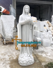 Tượng Đức Mẹ Hòa Bình Đá Cẩm Thạch Trắng Đẹp