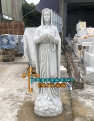 Tượng Đức Mẹ Hòa Bình Đá Cẩm Thạch Trắng Đẹp