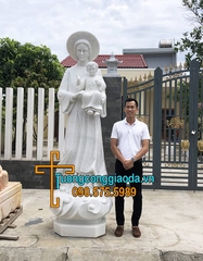 Tượng Đức Mẹ La Vang Bằng Đá Trắng Đẹp Về Lâm Đồng