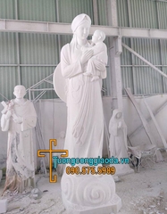 Tượng Đức Mẹ La Vang Đá Cẩm Thạch Trắng Đẹp
