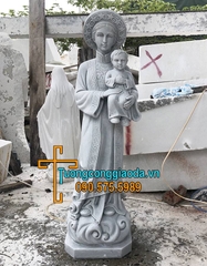 Tượng Đức Mẹ La Vang Đá Cẩm Thạch Xám Đẹp Nhất Đà Nẵng