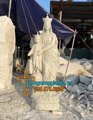 Tượng Đức Mẹ La Vang Đá Nguyên Khối Đẹp Tại Thái Bình