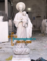 Tượng Mẹ La Vang Bằng Đá Size Nhỏ Thờ Tại Gia