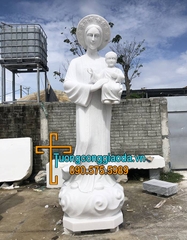Tượng Đức Mẹ La Vang Đá Trắng Đẹp Cao 3m