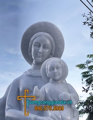 Tượng Đức Mẹ La Vang Đá Trắng Non Nước Đẹp Cao 4m