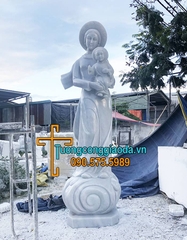 Tượng Đức Mẹ La Vang Đá Trắng Non Nước Đẹp Cao 4m